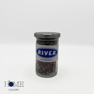 بانکه شیشه ای درب استیل ریور 120 میل قطر 6 ارتفاع 10