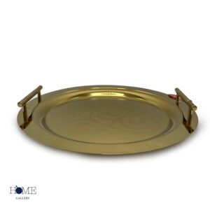سینی استیل گرد طلایی رامیسا 01